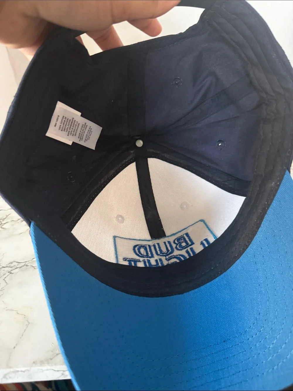 Cotton Unisex Adjustable Navy & White Bud Light Baseball Cap One Size Fits Most